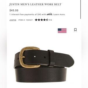 Justin leather belt